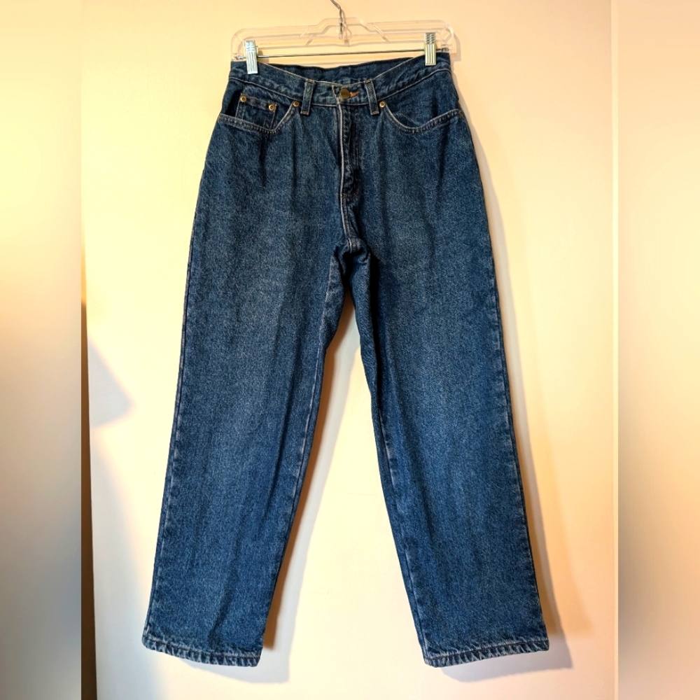L.L.BEAN, DOUBLE l, RELAXED FIT, SIZE 6P, denim shell, cotton lined, high waist.